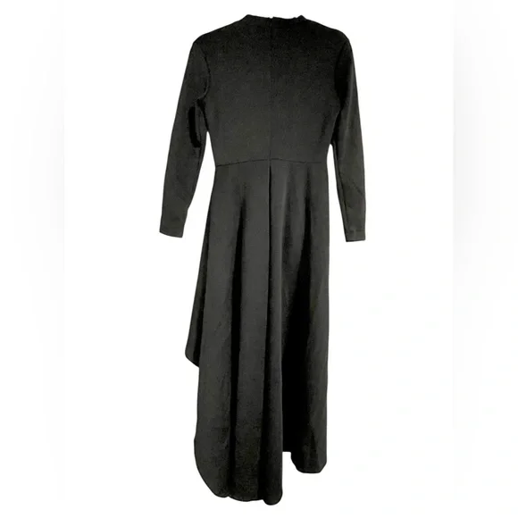 New black womens peplum style top with long flared back - Picture 5 of 7